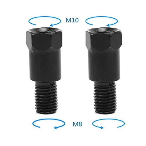 SEMIMO Motorcycle Mirror Mount Adapter 10mm RH to 8mm RH & 8mm LH Screws (2-Pack, Black) | Universal Fit for Most Bikes thumbnail 2
