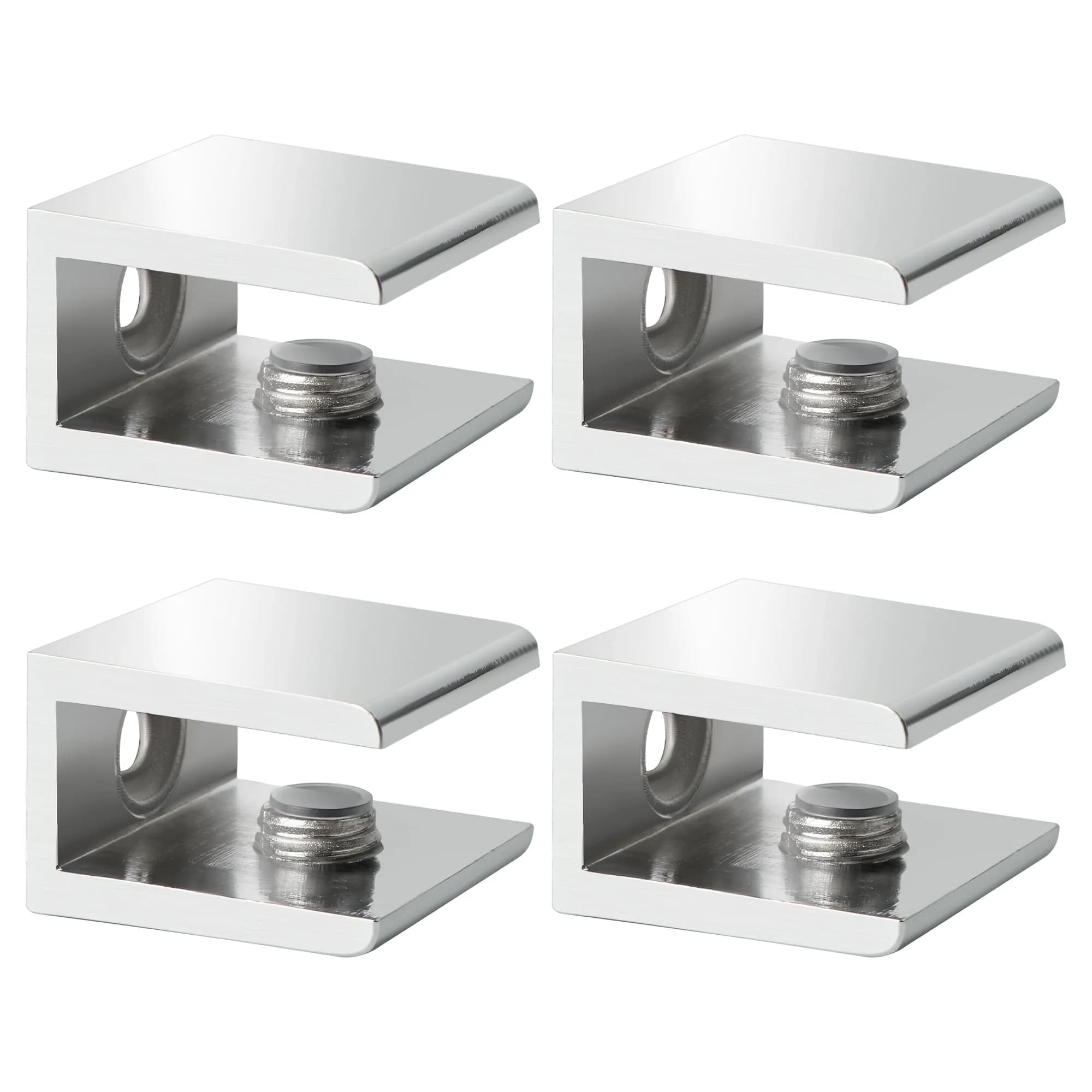 SAYAYO Glass Shelf Brackets Adjustable for 6-12 mm Wood/Glass Shelf | Durable Polished Chrome — Chrome