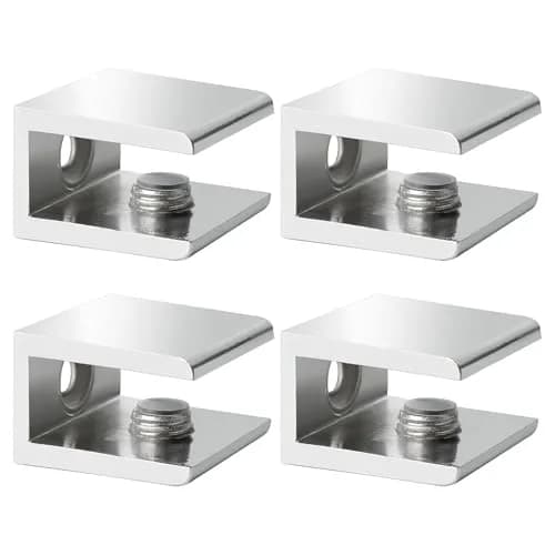 SAYAYO Glass Shelf Brackets Adjustable for 6-10 mm Shelf | Durable Chrome Finish thumbnail 1