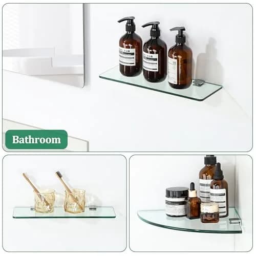 SAYAYO Glass Shelf Brackets Adjustable for 6-10 mm Shelf | Durable Chrome Finish thumbnail 8