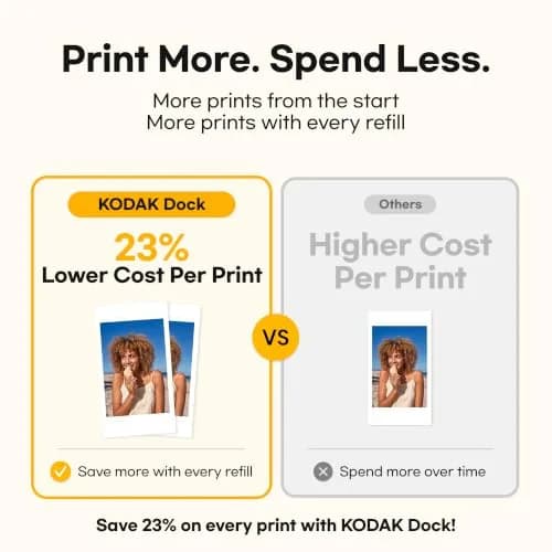 KODAK Dock Plus 4x6 Photo Printer with Docking Station & 50 Sheets | Smartphone Compatible, 4PASS Dye Sublimation, Water & Fade Resistant thumbnail 4