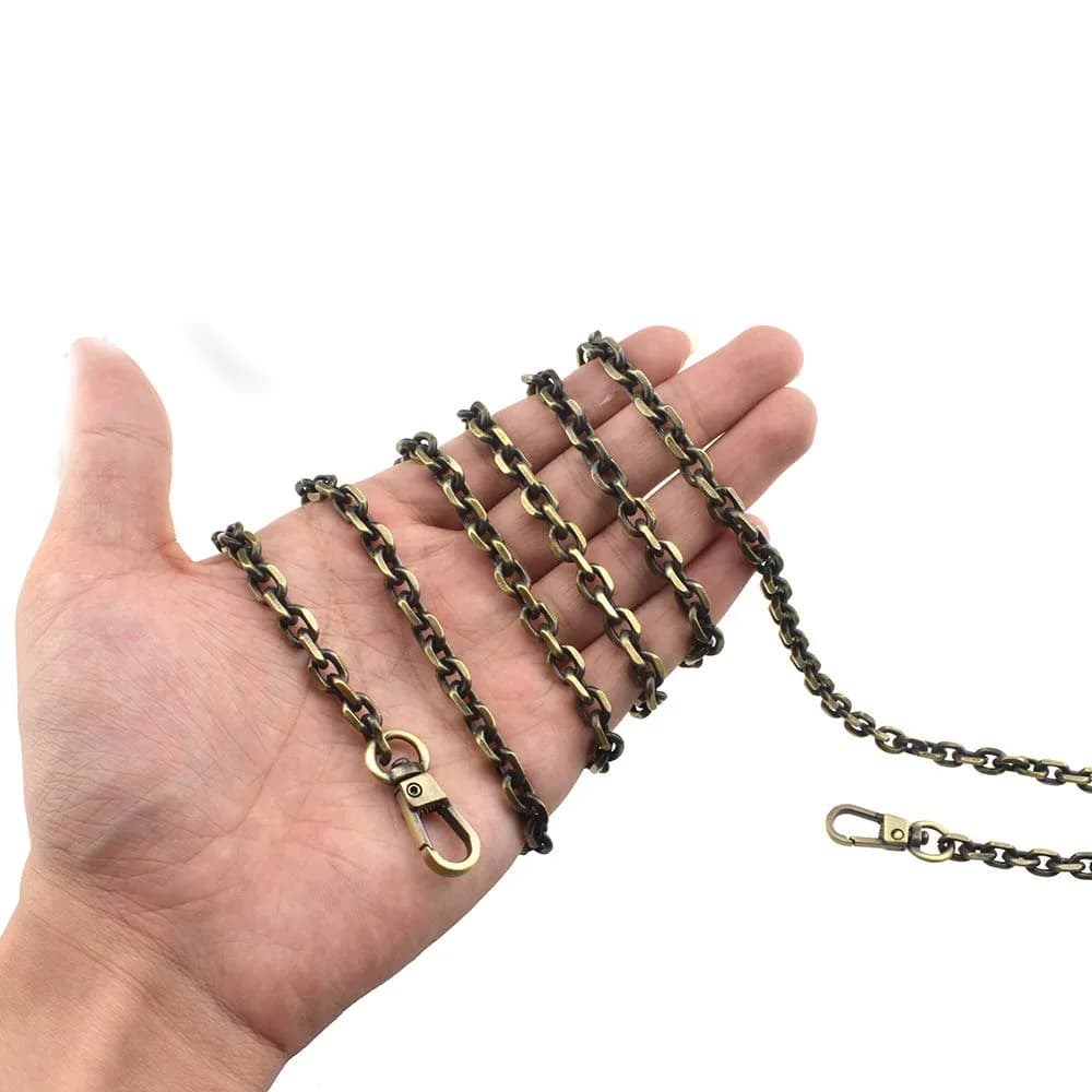 HAHIYO Mini Pochette Purse Chain Strap 55.1 Inches | 6mm Wide Bronze for Shoulder & Crossbody — Bronze 55.1 Inches Length