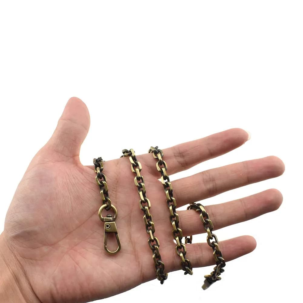 HAHIYO Mini Pochette Purse Chain Strap 55.1 Inches | 6mm Wide Bronze for Shoulder & Crossbody — Bronze 23.6 Inches Length