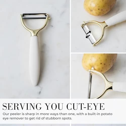 Styled Settings White & Gold Cooking Utensils Set, 8-Piece | Glamorous Kitchen Tools for Modern Homes thumbnail 9