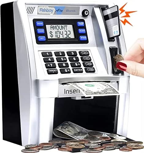 Fishboy ATM Piggy Bank for Kids with Power-Off Memory & Debit Card | Real Money Saving Toy thumbnail 1