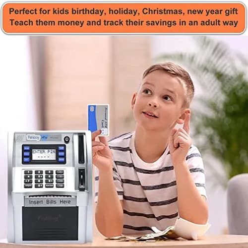 Fishboy ATM Piggy Bank for Kids with Power-Off Memory & Debit Card | Real Money Saving Toy thumbnail 6