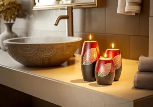 IYARA CRAFT 3 Wooden Candle Holders Rugby Shape | Rustic & Modern Decor thumbnail 4