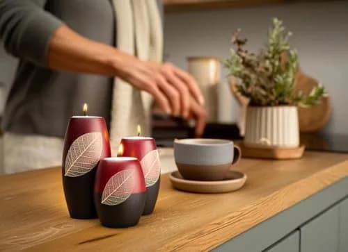 IYARA CRAFT 3 Wooden Candle Holders Rugby Shape | Rustic & Modern Decor thumbnail 6