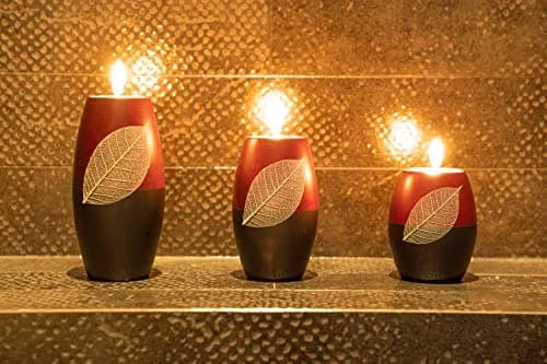 IYARA CRAFT 3 Wooden Candle Holders Rugby Shape | Rustic & Modern Decor thumbnail 8