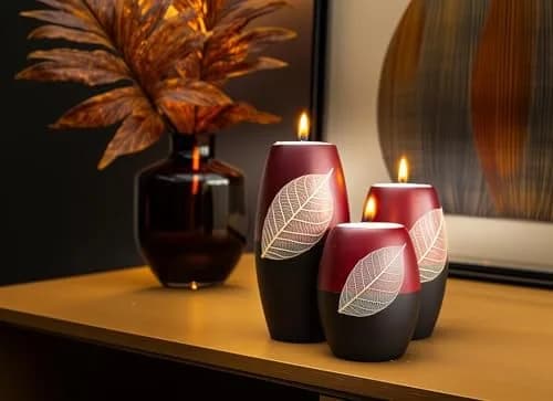 IYARA CRAFT 3 Wooden Candle Holders Rugby Shape | Rustic & Modern Decor thumbnail 3