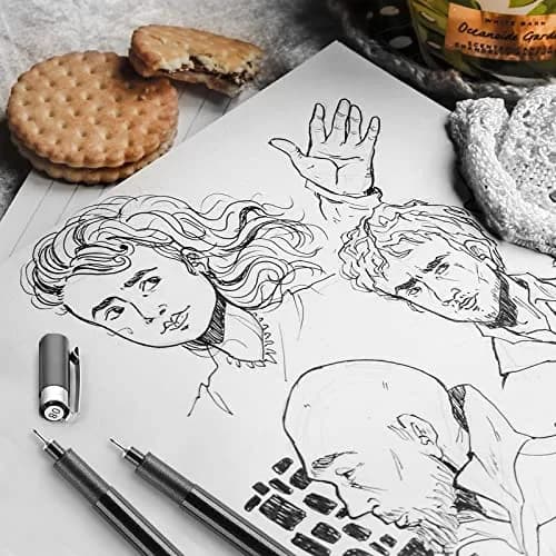 YISAN Micro Fineliner Pens, Fine Tip Manga Markers for Artist Sketch Technical, Black, 12 Set | Smooth Ink Flow thumbnail 6