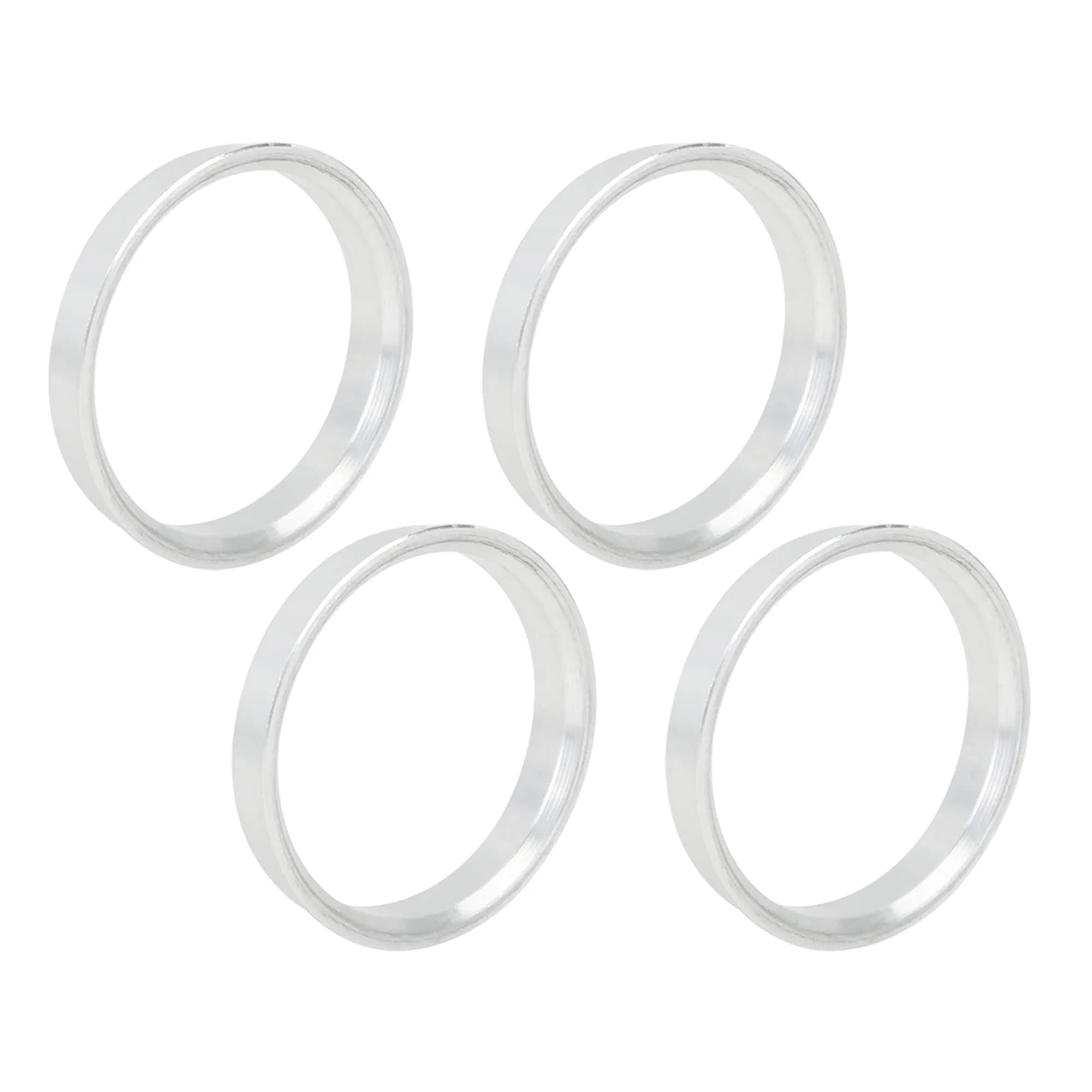 X AUTOHAUX Aluminium Alloy Hub Centric Rings 56.6mm (2.23") to 54.1mm (2.13") | Eliminate Steering Vibrations — Silver Tone