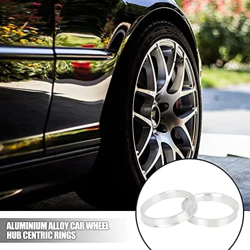 X AUTOHAUX 60.1mm to 54.1mm Aluminium Alloy Hub Centric Rings (4-Pack, Silver Tone) | Eliminate Steering Vibrations thumbnail 2