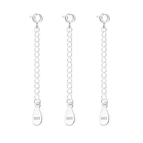 ALEXCRAFT Sterling Silver Jewelry Finding Extender Chain 2 inch | Durable, Allergy-Free, Perfect for Jewelry Making — B-White Gold（2 inch）