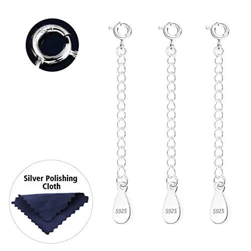 ALEXCRAFT Sterling Silver Jewelry Finding Extender Chain 2 inch | Durable, Allergy-Free, Perfect for Jewelry Making thumbnail 1