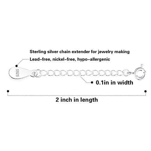 ALEXCRAFT Sterling Silver Jewelry Finding Extender Chain 2 inch | Durable, Allergy-Free, Perfect for Jewelry Making thumbnail 3