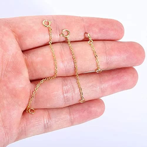 ALEXCRAFT 14K Gold Necklace Extender 925 Sterling Silver Chain Extension 1 2 3 inch | Jewelry Making thumbnail 7