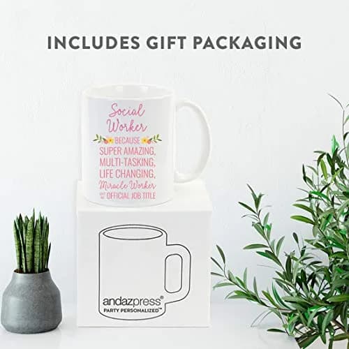 Andaz Press 11oz Coffee Mug Gift for Women, Floral Flowers | Humorous, Durable Ceramic Mug thumbnail 4