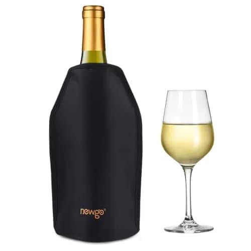 NEWGO Black Wine Cooler Sleeve for Standard Bottles | Keeps Wine Chilled Longer thumbnail 1