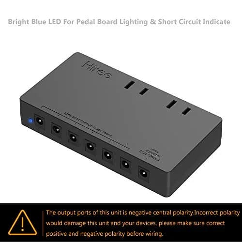 Hiree Guitar Pedal Power Supply 7 DC 9V Isolated Outputs & 2 AC Outlets | 156g (5.5oz) Compact Unit for Effect Pedal Boards thumbnail 4
