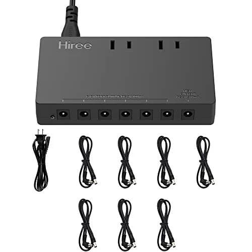 Hiree Guitar Pedal Power Supply 7 DC 9V Isolated Outputs & 2 AC Outlets | 156g (5.5oz) Compact Unit for Effect Pedal Boards thumbnail 6