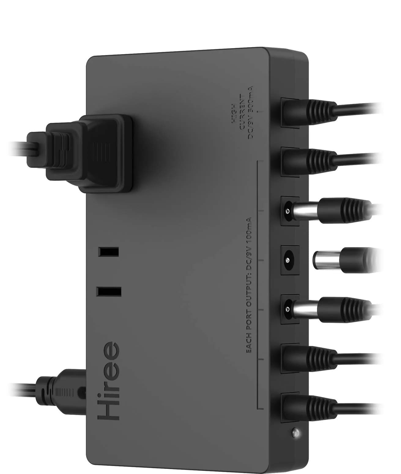 Hiree Guitar Pedal Power Supply 7 DC 9V Isolated Outputs & 2 AC Outlets | 156g (5.5oz) Compact Unit for Effect Pedal Boards - main product image