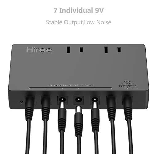 Hiree Guitar Pedal Power Supply 7 DC 9V Isolated Outputs & 2 AC Outlets | 156g (5.5oz) Compact Unit for Effect Pedal Boards thumbnail 3