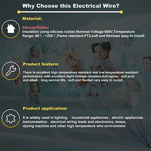 Haerkn 14 AWG Silicone Wire Cable 20.12 m (66 ft) | 600V High Temp Tinned Copper thumbnail 6