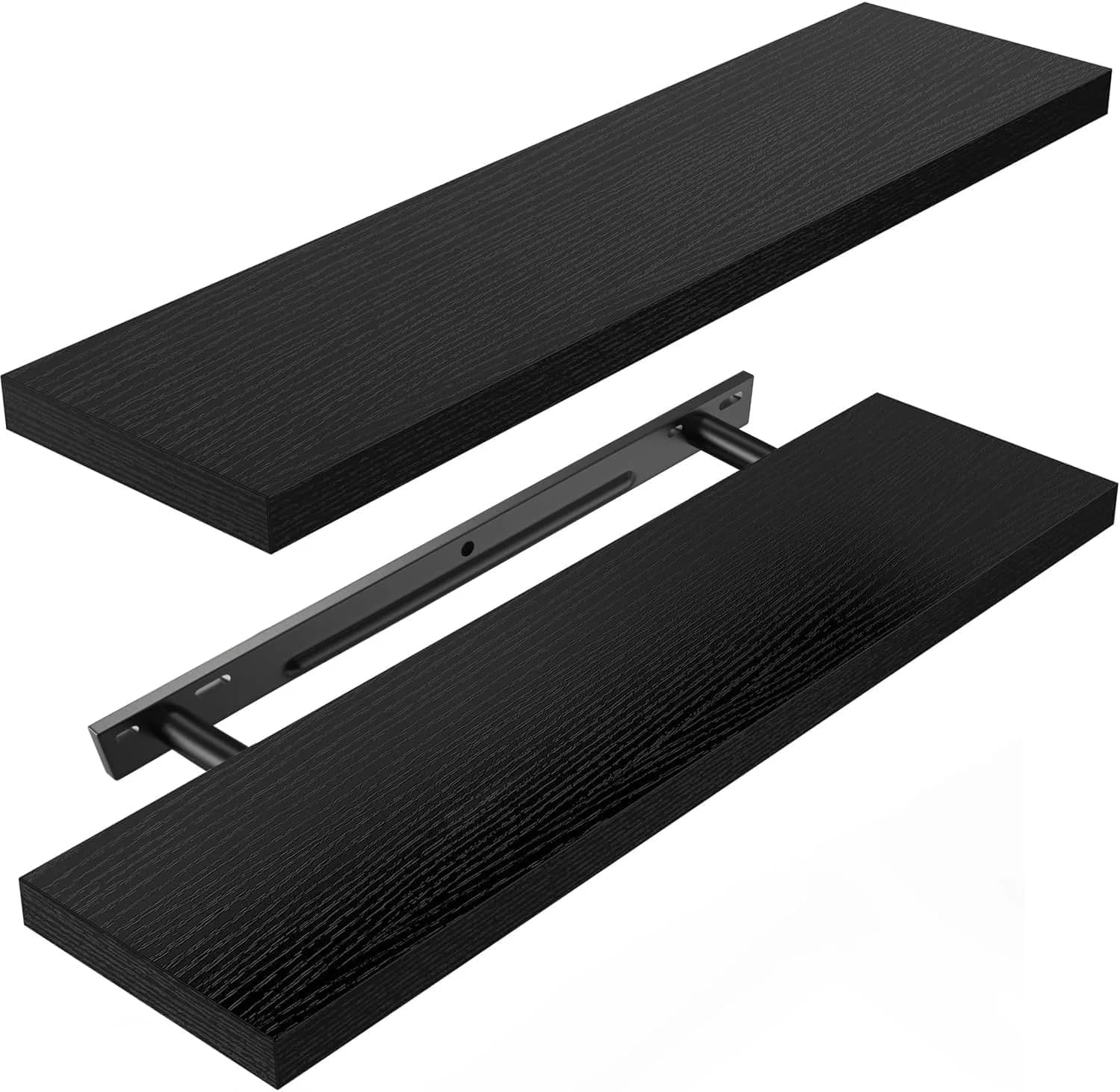 AMADA HOMEFURNISHING 24 Inch Floating Shelves with Invisible Brackets | Modern Faux Wood Wall Storage (70-120 chars)