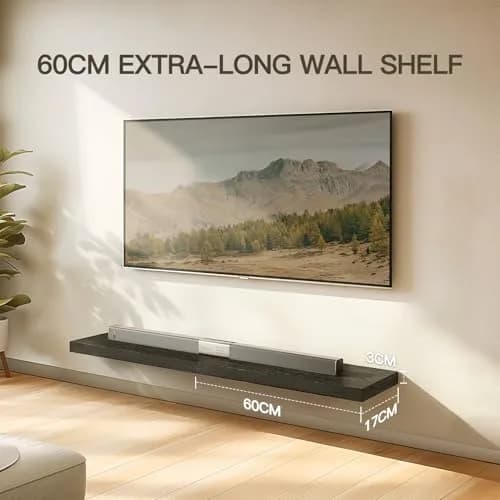 AMADA HOMEFURNISHING 24 Inch Floating Shelves with Invisible Brackets | Modern Faux Wood Wall Storage (70-120 chars) thumbnail 4