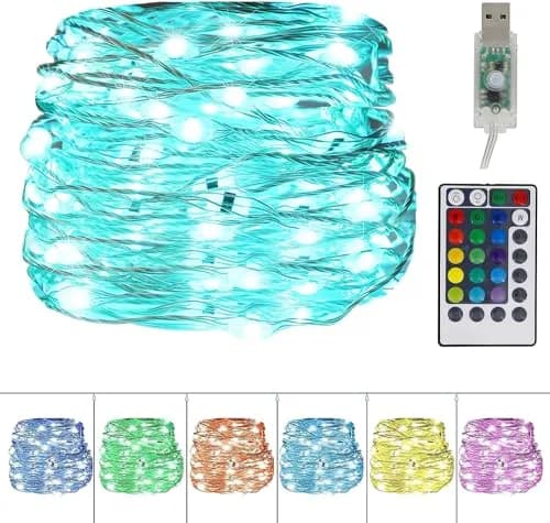 Twinkle Star Color-Changing Fairy Lights, 33Ft 100 LED, 16 Colors | USB-Powered Indoor String Lights thumbnail 1