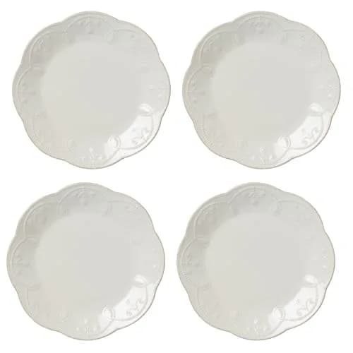 Lenox French Perle 12-Piece White Stoneware Dinnerware Set | Service for 4 thumbnail 3