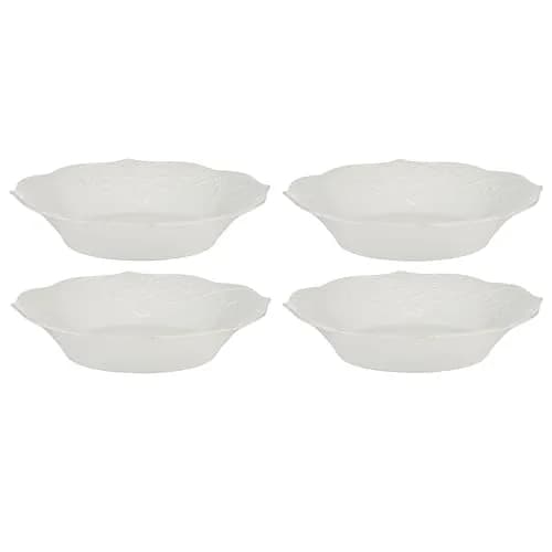 Lenox French Perle 12-Piece White Stoneware Dinnerware Set | Service for 4 thumbnail 4