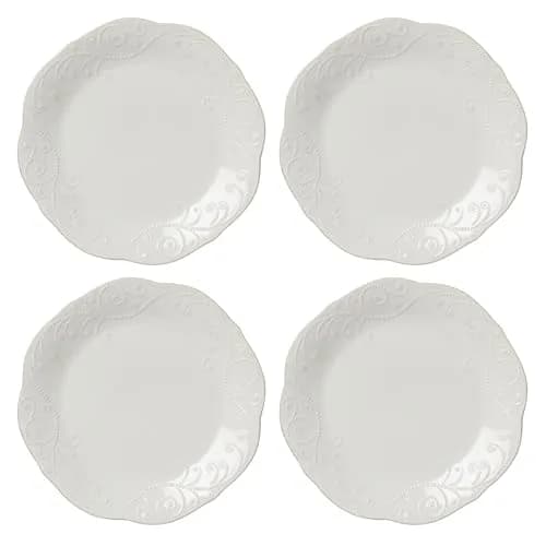 Lenox French Perle 12-Piece White Stoneware Dinnerware Set | Service for 4 thumbnail 2