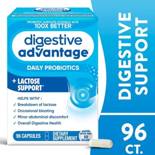 Digestive Advantage Probiotics + Lactase Digestive Enzymes for Digestive Health | Daily Support for Women & Men (96ct Pack of 4) thumbnail 2