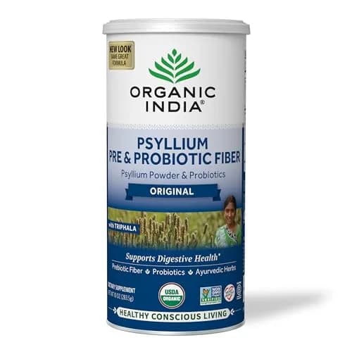 ORGANIC INDIA Psyllium Husk Powder 10 Oz | USDA Organic, Gluten Free, Dietary Fiber Support thumbnail 1