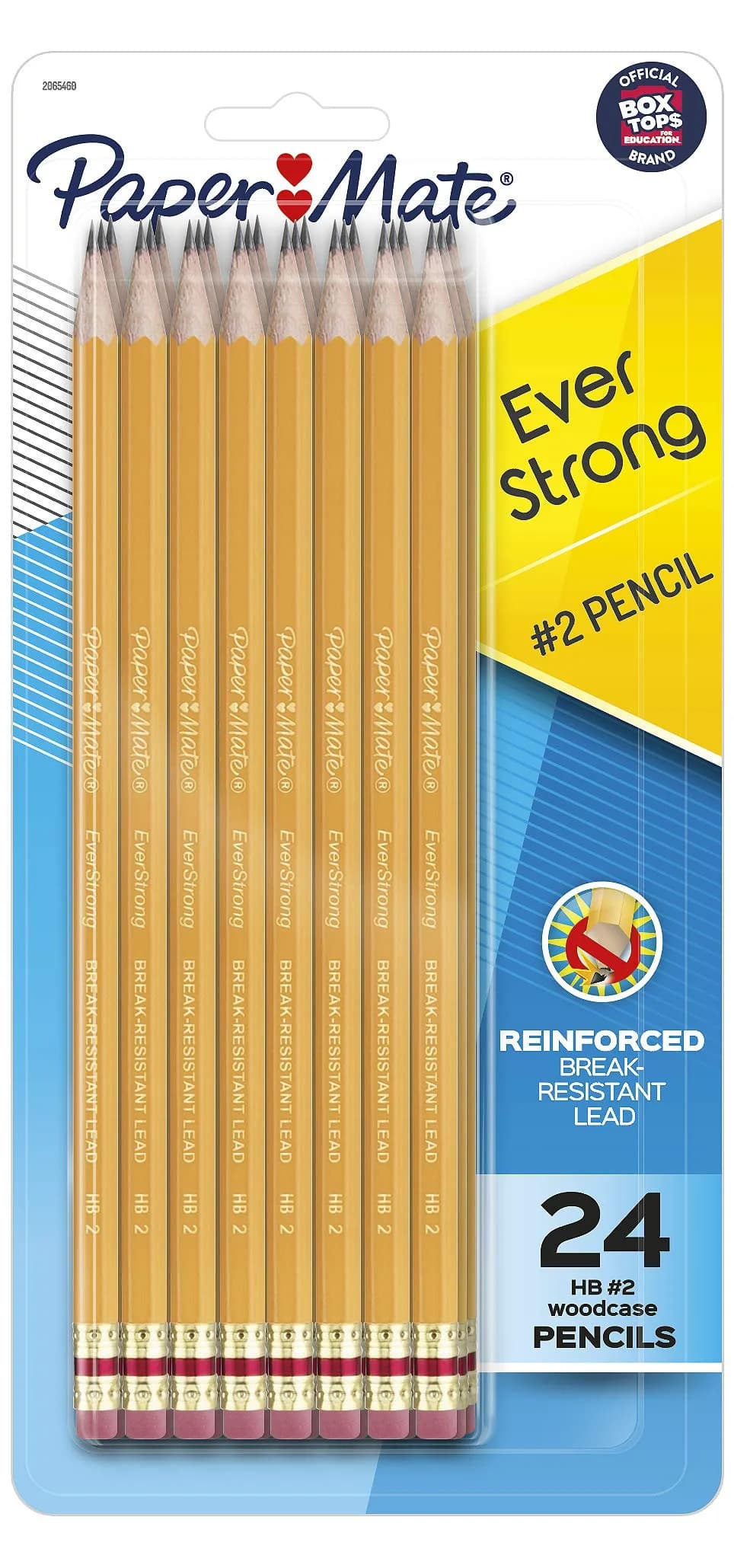 Paper Mate EverStrong #2 Pencils 24 Pack | Reinforced Break-Resistant Lead for Long-Lasting Writing — Yellow
