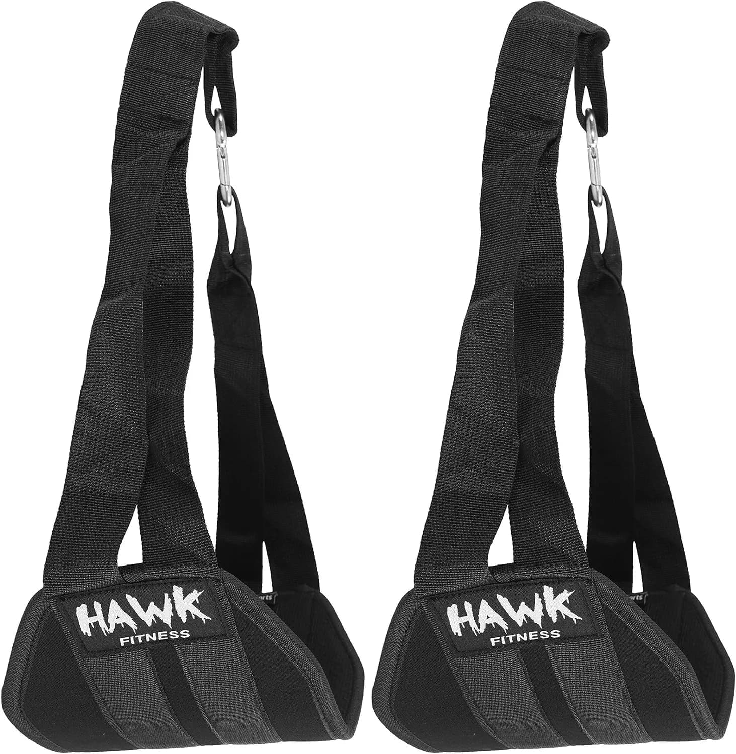 Hawk Sports Black Lifting Straps Gym Accessories with Steel Carabiners, 2-Pack (300 lbs Capacity) — Black
