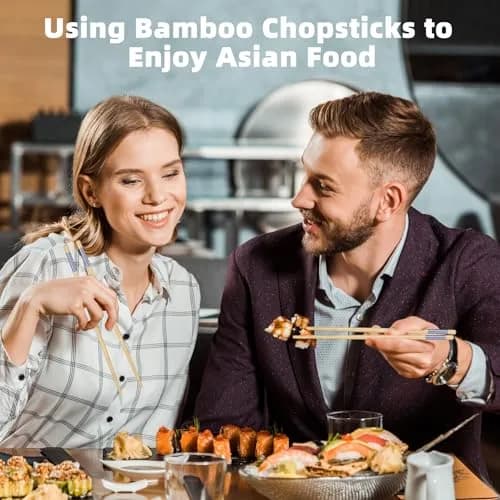 Antner 5 Pairs Bamboo Chopsticks Reusable Japanese Style Gift Sets 22.5 cm (8.8 Inch) thumbnail 3