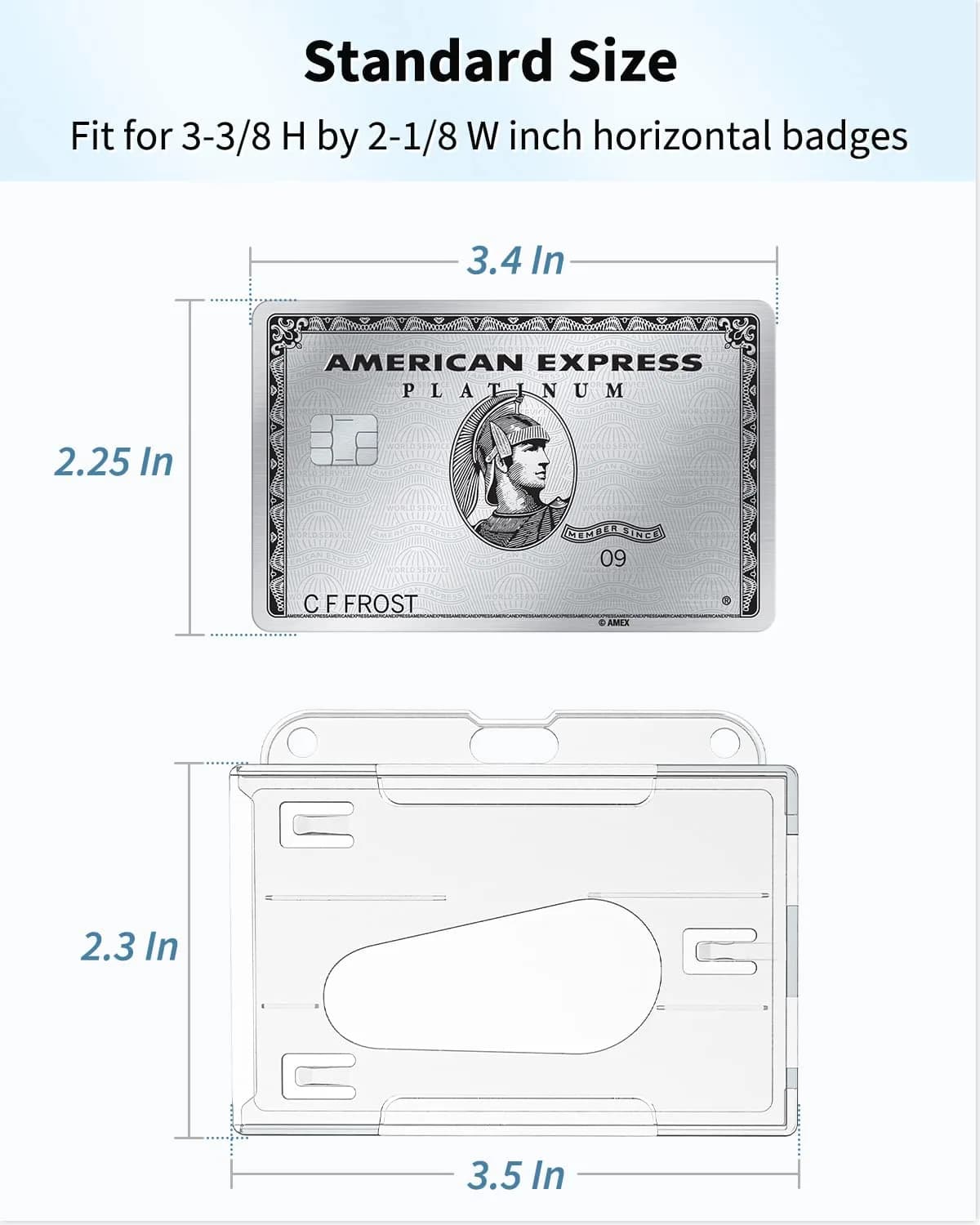 Pawfly Horizontal 2-Card Badge Holder 5 Pack | Clear Polycarbonate, Thumb Slot, Heavy Duty - view 6