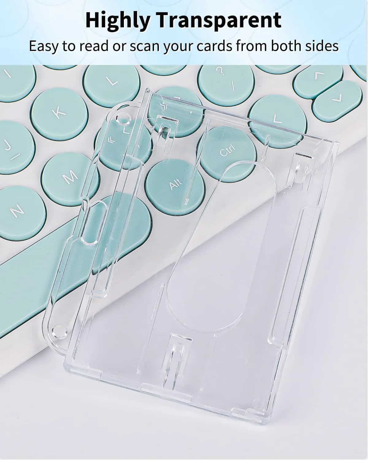 Pawfly Horizontal 2-Card Badge Holder 5 Pack | Clear Polycarbonate, Thumb Slot, Heavy Duty - view 4