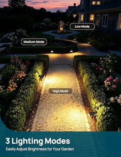 Linkind Solar Lights Outdoor Waterproof LED Spotlights 2 Pack | 650 Lumens, IP65 Weatherproof, Dusk-to-Dawn, Warm White thumbnail 2