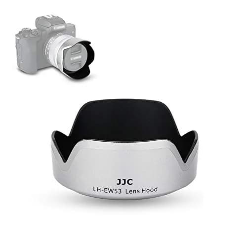 JJC Lens Hood Shade for Canon EF-M 15-45mm & RF-S 18-45mm Lenses | Replaces EW-53, 49mm Filter Compatible, Silver thumbnail 1