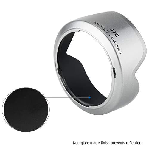 JJC Lens Hood Shade for Canon EF-M 15-45mm & RF-S 18-45mm Lenses | Replaces EW-53, 49mm Filter Compatible, Silver thumbnail 2