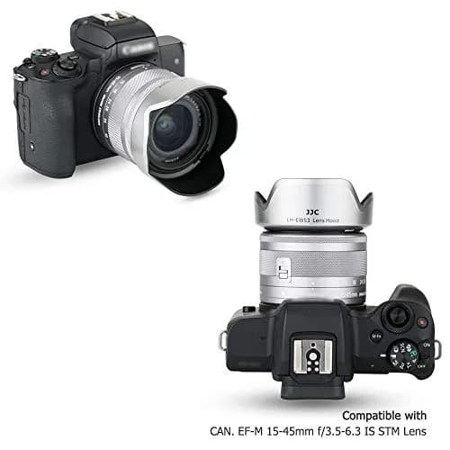 JJC Lens Hood Shade for Canon EF-M 15-45mm & RF-S 18-45mm Lenses | Replaces EW-53, 49mm Filter Compatible, Silver thumbnail 3