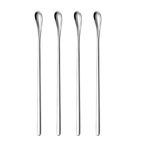 Delove Stainless Steel Coffee Stirring Spoon 7.6-Inch | Reusable Cocktail Swizzle Stick Set of 4 thumbnail 1