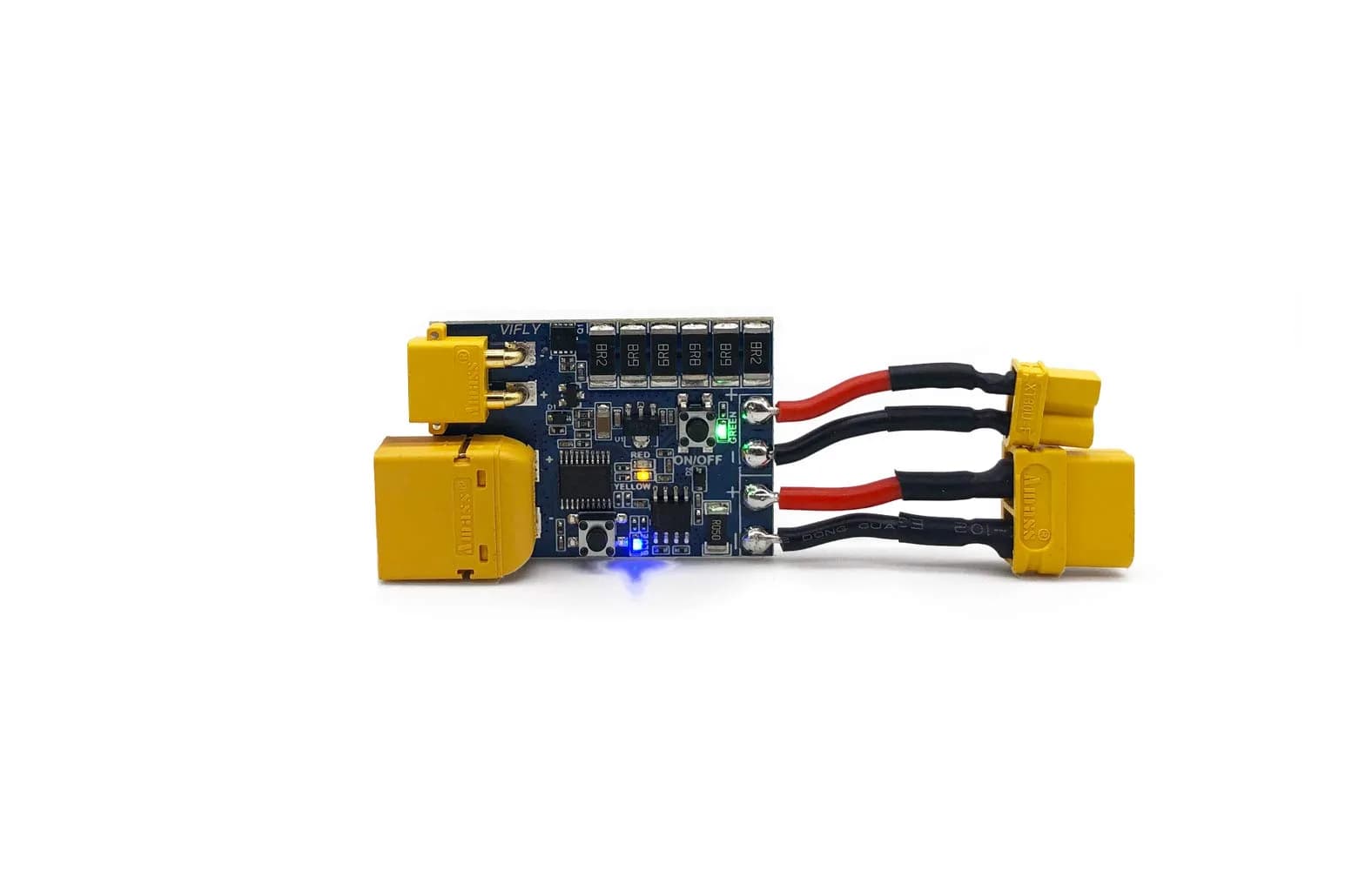 VIFLY ShortSaver V2 Smart Smoke Stopper Electronic Fuse | Fast RC Protection, 1A/2A Threshold, XT60 & XT30 Connectors — Blue