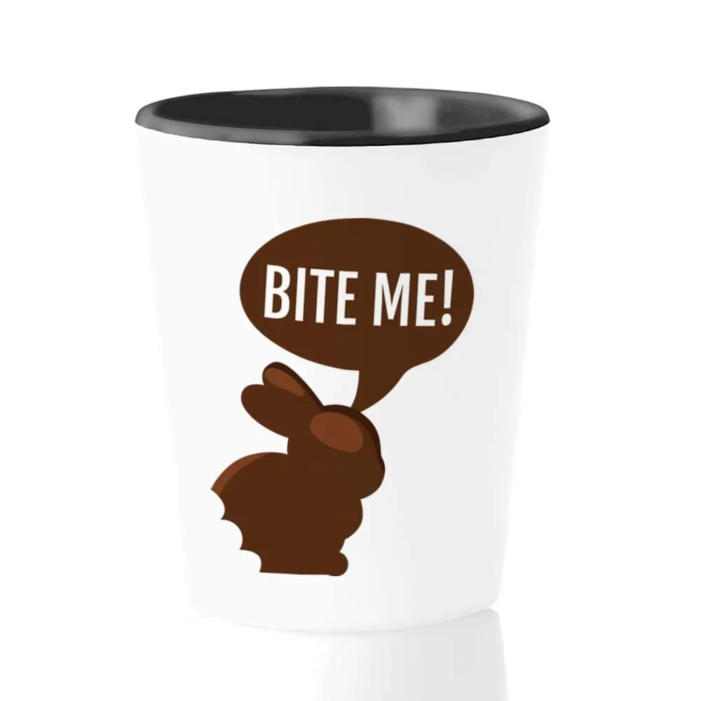 Bubble Hugs Easter Shot Glass - Bite Me - Funny Bunny Rabbit Holiday Spring Season Egg Hunt Celebration Gifts for Men Women Husband Wife Couple Wedding Marriage | 1.5oz — 1.5 Ounces