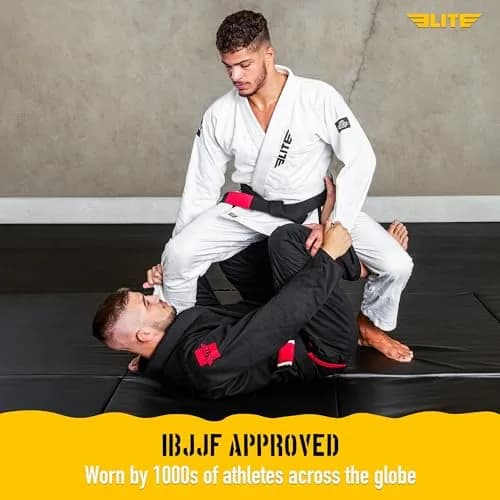 Elite Sports BJJ GI for Men - Premium White, Size 1 (A1) | IBJJF Approved Kimono with Free White Belt thumbnail 6