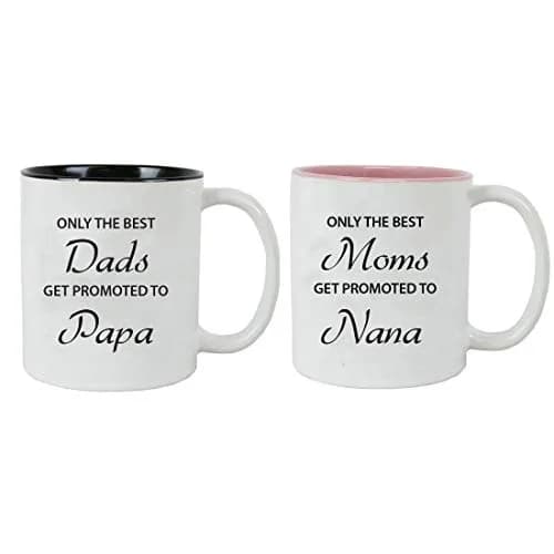 CustomGiftsNow 11-Ounce Ceramic Coffee Mug | Dad/Mom Promotion Gift, Microwave Safe, Black/Pink thumbnail 1